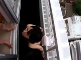 Japanese Girl Takanashi Ayumi Face Fucked And Creampied On A Balcony