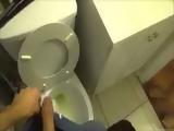 Nerdy Amateur Girl Sneaks In Bathroom While Her Dorm Was Peeing