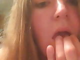 Stephanie playing with her mouth