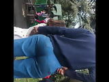 Round juicy milf ass eatin up jeans
