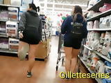 Candid 2 asian thick college students in spandex shorts