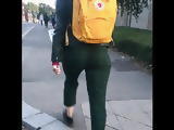 Round juicy jiggling british ass eatin up loose pants