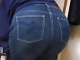 big butt in jeans bending over