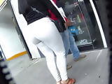 Big butt girl wearing shorts