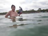 Chrissi nude swimming in Mallorca 