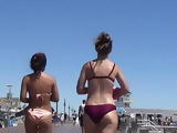 Couple o Nice Bikini Teen Asses at  the Beach