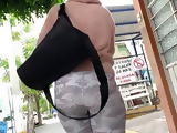 Jiggly Booty Big Ass Walking White Leggings . 2