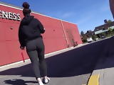 Quick jiggly teen ass voyeur follow 