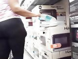 Thick ebony leggings ass
