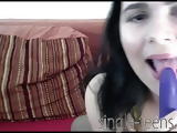 Single Teen Samatha Masturbating with huge Dildo Tits Pussy