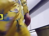 Upskirt in a Yellow Dress