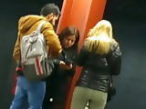 Brazilian blonde with nice ass in tight jeans thigh gap