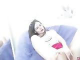 kitty girl fingering and moaning on sofa p7