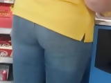 sexy ass of blonde working at walmart