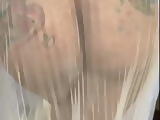 Big ass in transparent dress walking rich