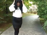 Busty girl in pantyhose