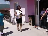 Bride with huge breasts dancing