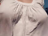 Braless Bouncing Boobs in Shirt While Walking and Running 4