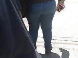Tight Little black booty in jeans(Bus Stop)