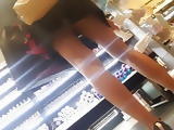 Long legs hot ass, sexy bend over upskirt