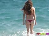 Amazing Hot Body Fit Bikini Thong Teen Voyeured At Beach