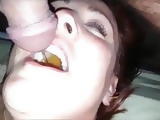 Fat fuck drink and swallow piss