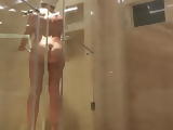 Hidden cam, my mom  in the shower.