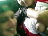 Indian girl showing in car