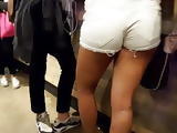 Sexy big asses, ass cheeks out shorts, booty