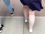 Tal chubby PAWG in dark blue dress 